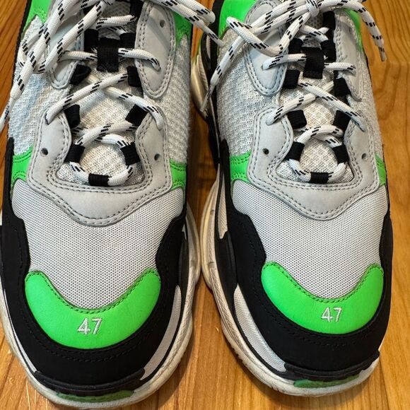US 14 EU 47 Balenciaga Triple S Sneaker White Green Fluo 536737 W09O6 9063 main image 7